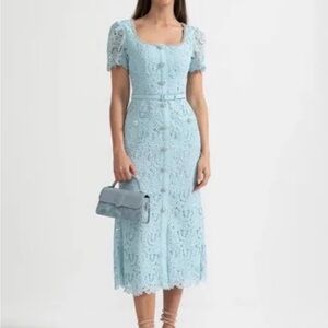 Self-Portrait✨ —Elegant Blue Lace Dress